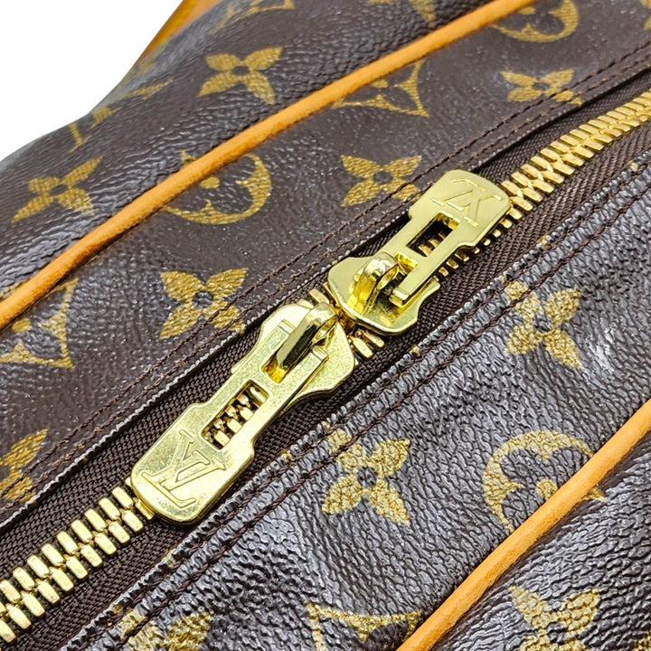 Louis Vuitton Monogram Carryall Duffle Boston Bag Brown with lock, luggage tag