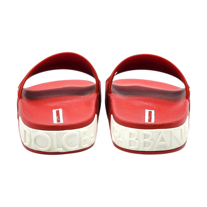 Dolce&Gabbana Saint Barth Rubber Pool Slides in Red EU 39 US 9
