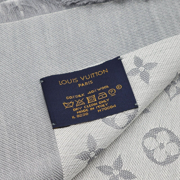 Louis Vuitton LV Logo Monogram Oversize Scarf Shawl Grey