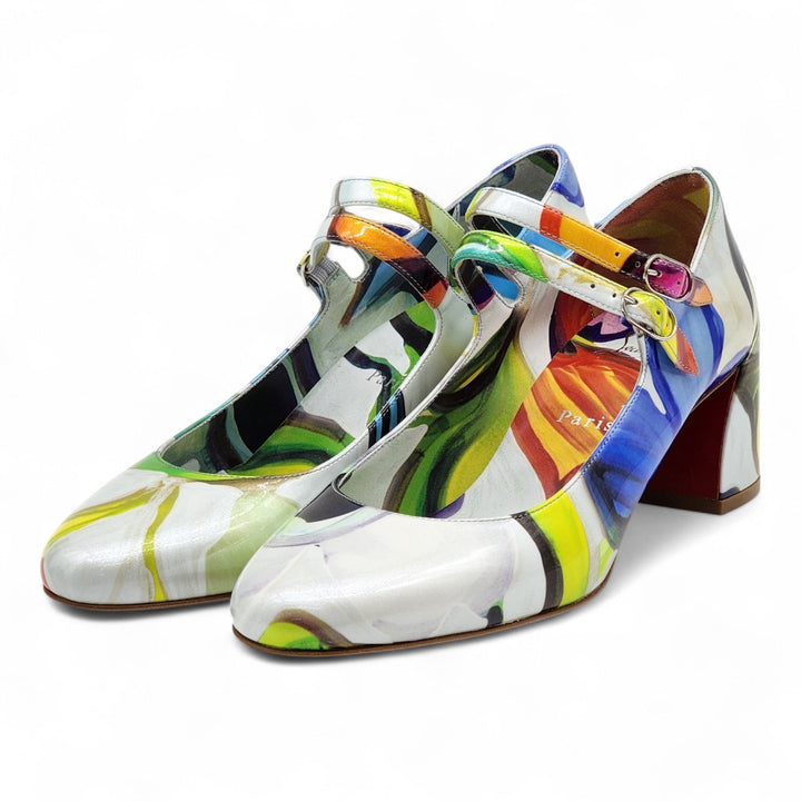 Christian Louboutin Miss Jane Leather Pumps Multicolor EU 37.5 US 7