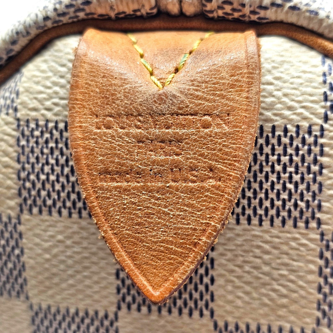 Louis Vuitton Speedy 35 Damier Azur Canvas Top Handle Bag Handbag N41535