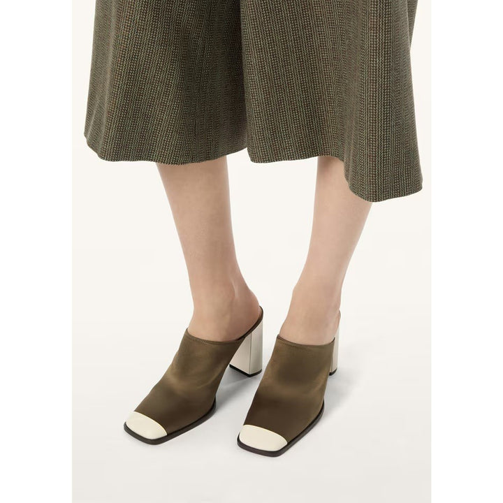 Loro Piana Alba Heeled Mules Olive Shadow FAR1163 51MM EU 39 US 9 - NWOB $1900