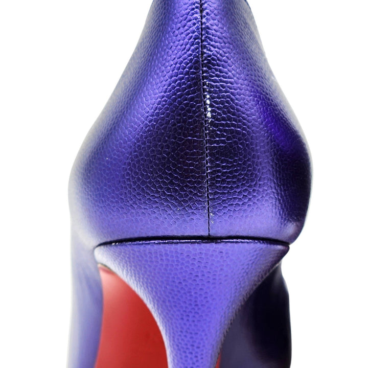 Christian Louboutin Hot Chick Leather Pumps 100mm Purple EU 37.5 US 7 - NIB $895