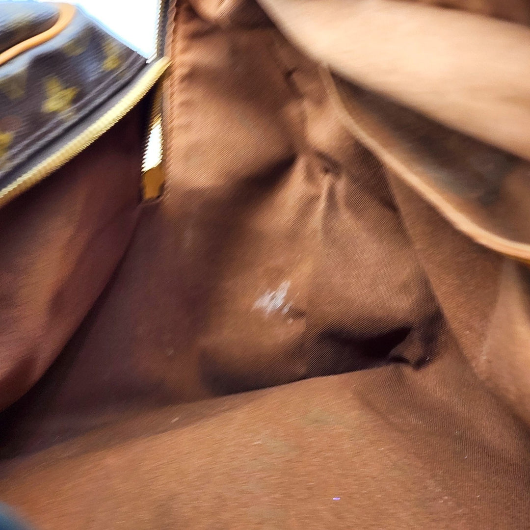 Louis Vuitton Monogram Carryall Duffle Boston Bag Brown with lock, luggage tag