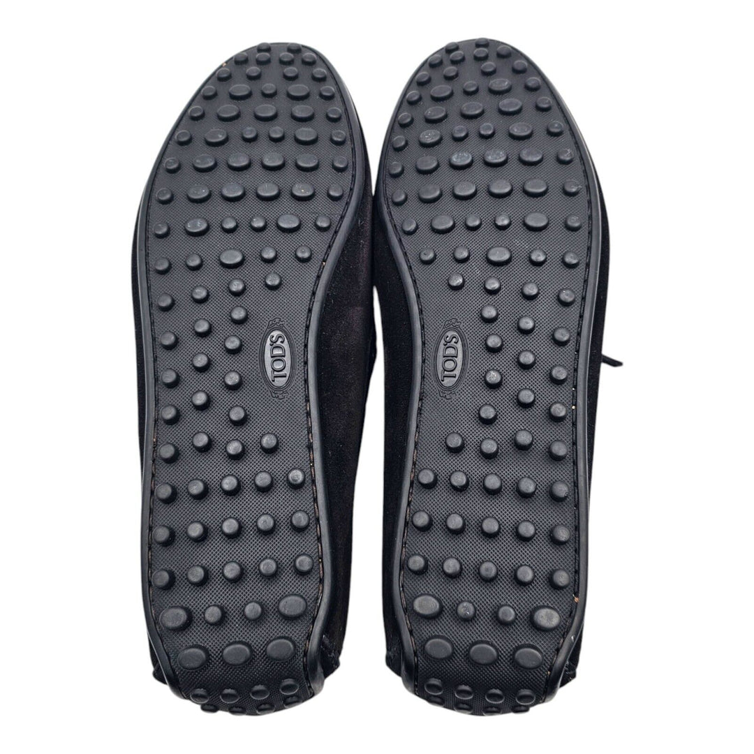Tod's Driving Shoes City Gommino Suede Loafers Black US 9.5 UK 8.5