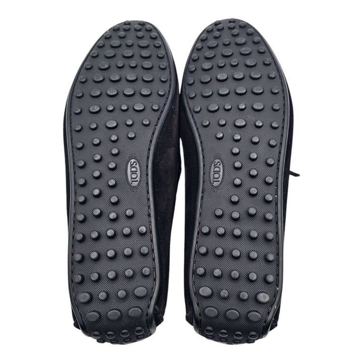 Tod's Driving Shoes City Gommino Suede Loafers Black US 9.5 UK 8.5