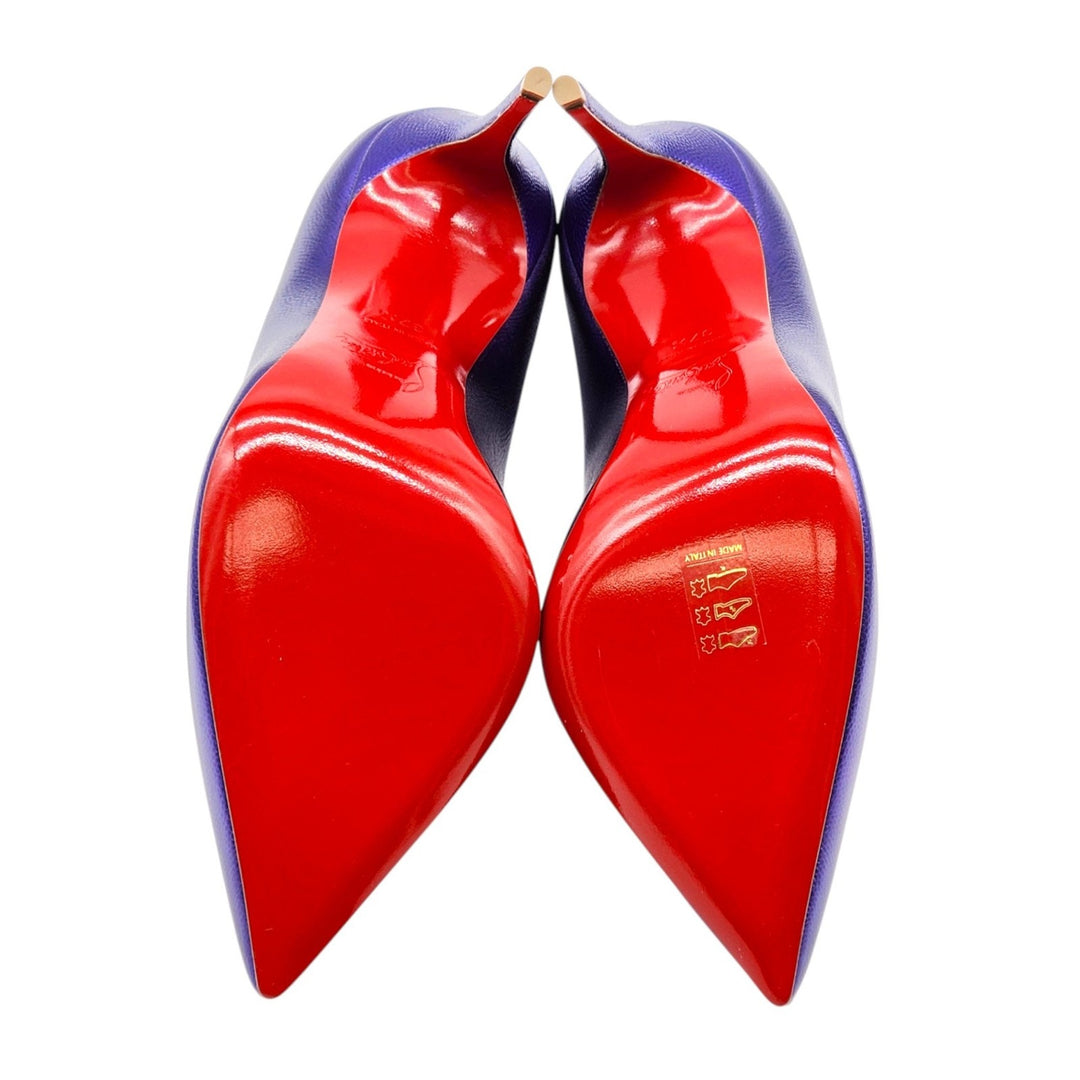 Christian Louboutin Hot Chick Leather Pumps 100mm Purple EU 37.5 US 7 - NIB $895