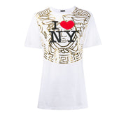 Versace x I Heart NY Oversized Women's T-Shirt - Cotton - White S