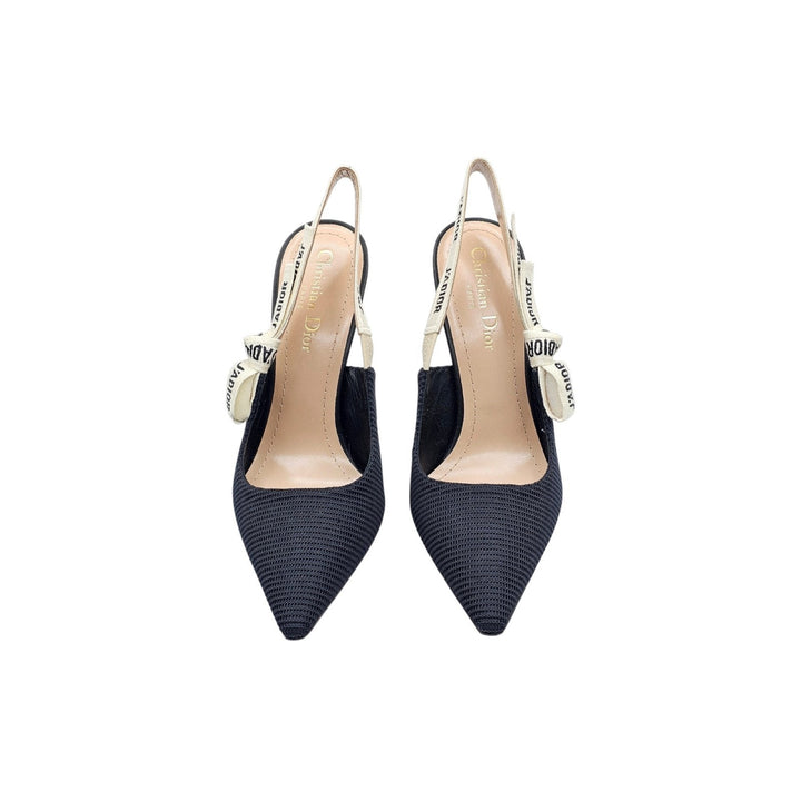 Christian Dior J'Adior Slingback Pumps in Black Technical Fabric EU 37 US 7