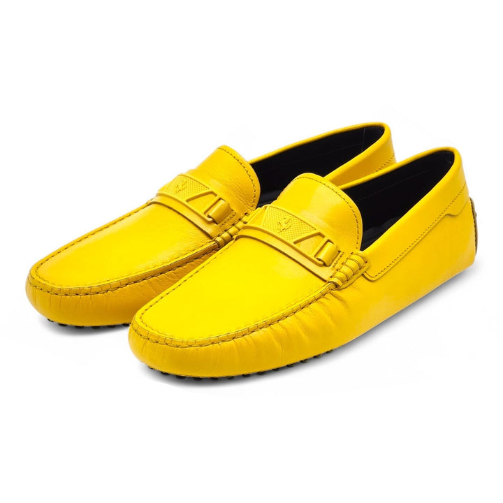 Tod’s for Ferrari Leather Gommino Driving Loafers Yellow UK 7.5 US 8.5