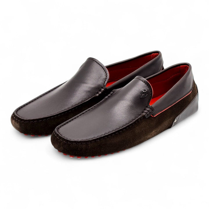 Tod’s for Ferrari Gommino Driving Leather Loafers Black UK 7 US 8.5 - NWB