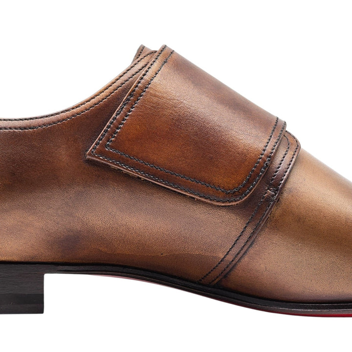 Christian Louboutin Mortimer Monk Leather Shoes Brown EU 41.5 US 8.5