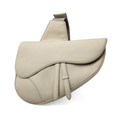 Dior Saddle Bag Grain Leather Crossbody Shoulder Body Bag in Cream $3400