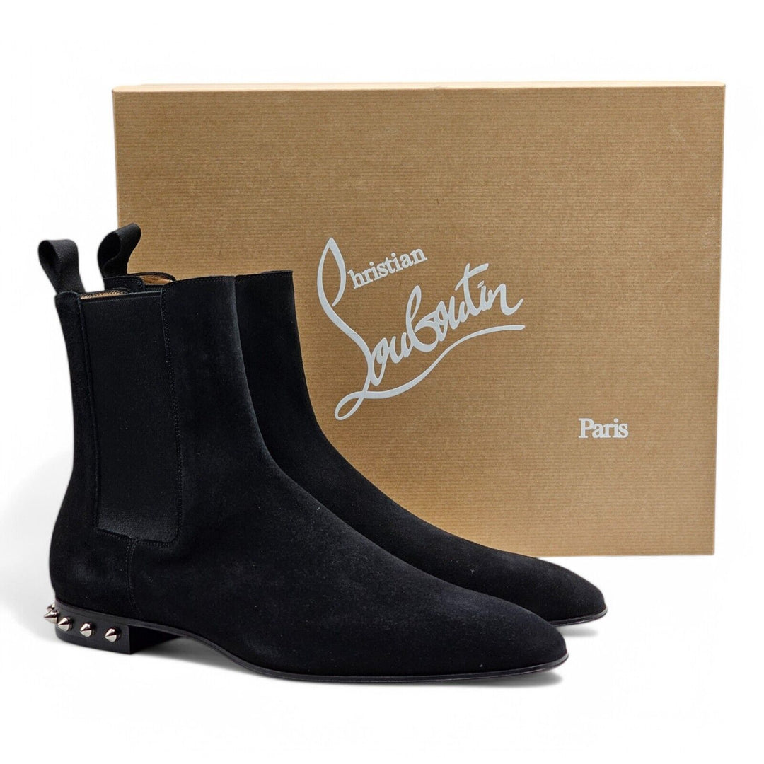 Christian Louboutin So Roadie Flat Suede Boots Black EU 42 US 9