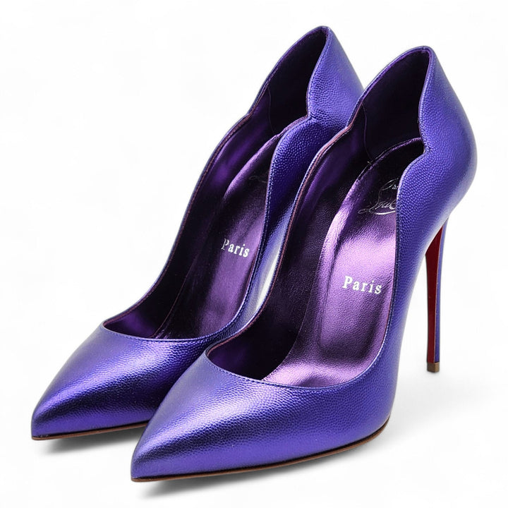 Christian Louboutin Hot Chick Leather Pumps 100 Purple EU 39.5 US 9