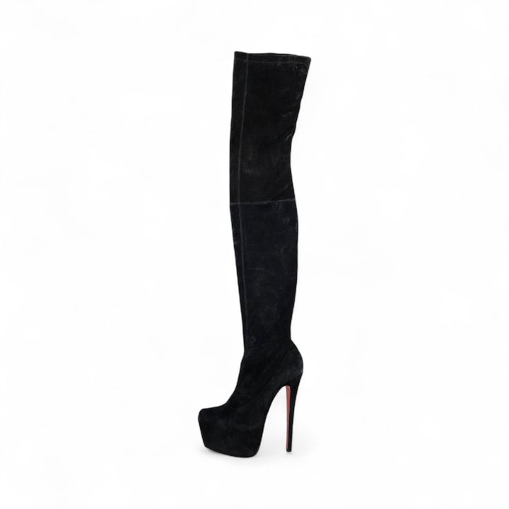 Christian Louboutin Gazolina Over the Knee Platform Suede Boots EU 37 US 6.5
