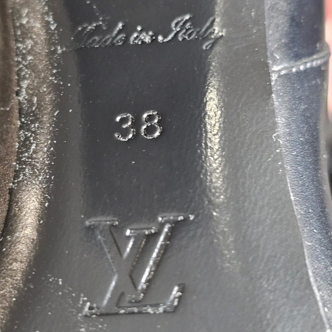 Louis Vuitton Midtown Knee High Boots LV Monogram Black Leather EU 38 US 8