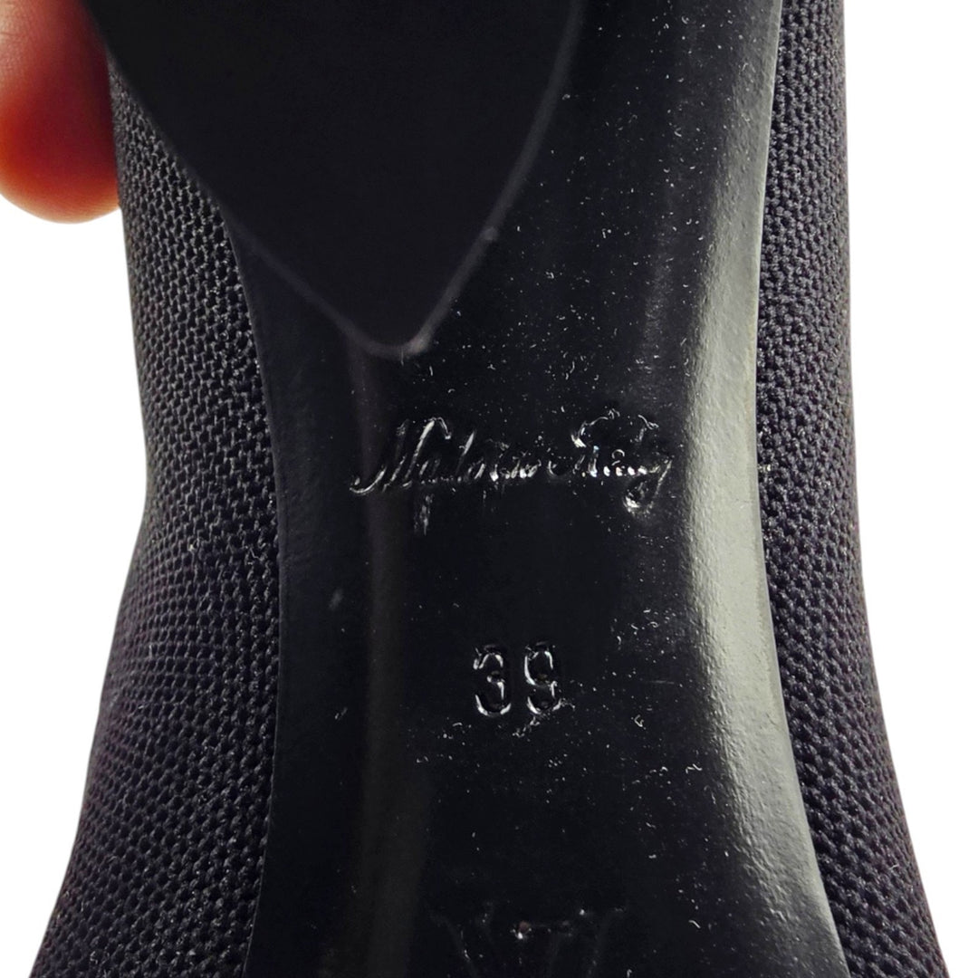Louis Vuitton Silhouette Ankle Boots Black LV Monogram Flower Heel EU 39 US 9
