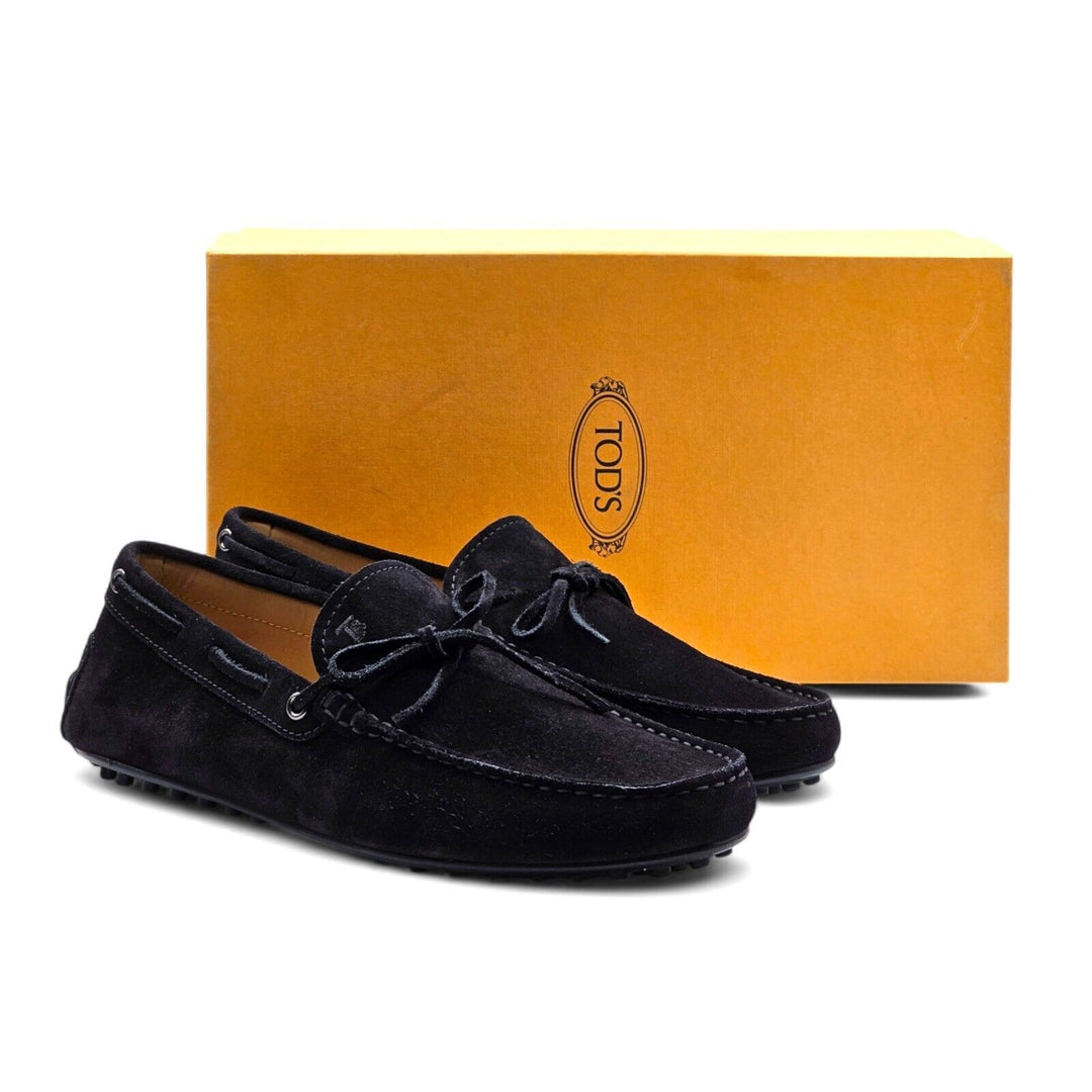 Tod's Driving Shoes City Gommino Suede Loafers Black US 9.5 UK 8.5
