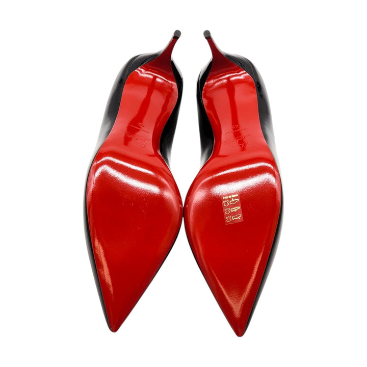 Christian Louboutin Hot Chick Patent Leather Kitten Heel Pumps Black