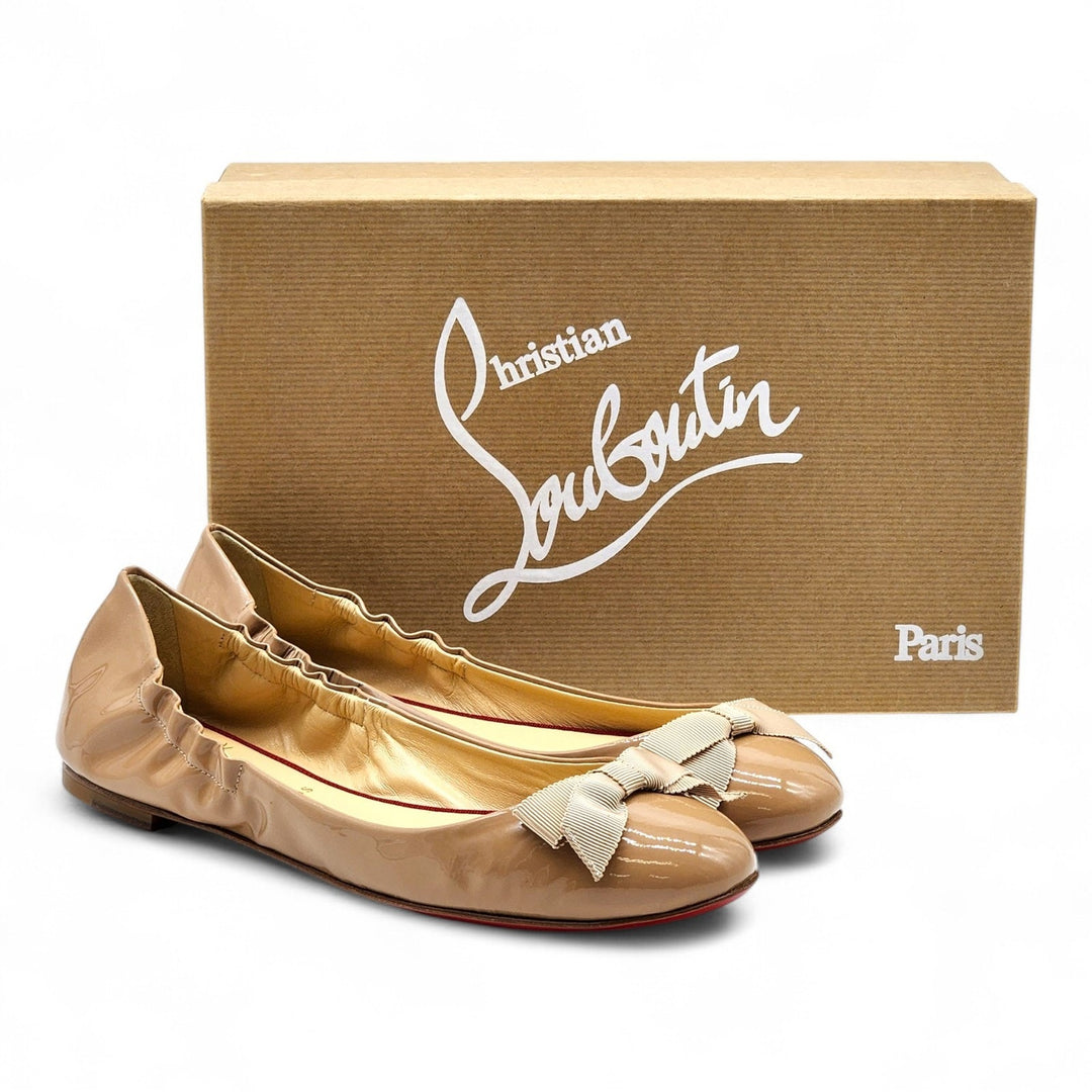 Christian Louboutin Gloriana Leather Ballet Flats Blush Nude EU 38 US 7.5
