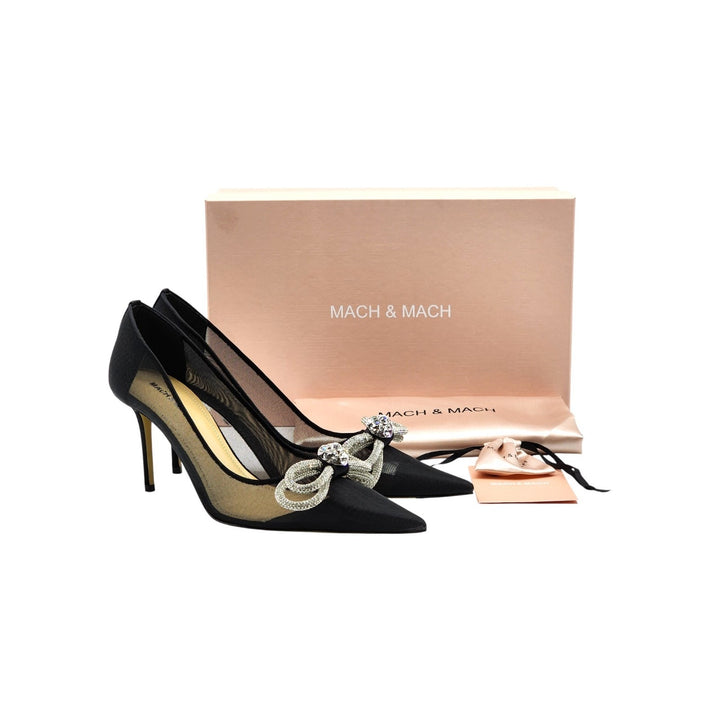 MACH & MACH Double Bow Crystal-Embellished Pumps Heels EU 39.5 US 9 - NWB $1195