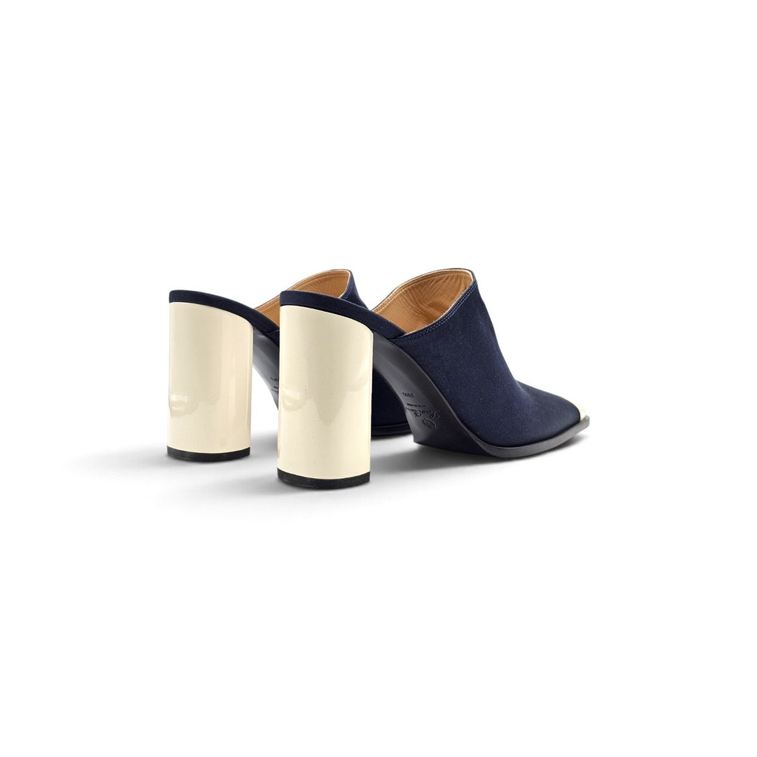 Loro Piana Alba Heeled Mules Neon Navy FAR1163 W1CS EU 39.5 US 9.5 - NWOB $1900
