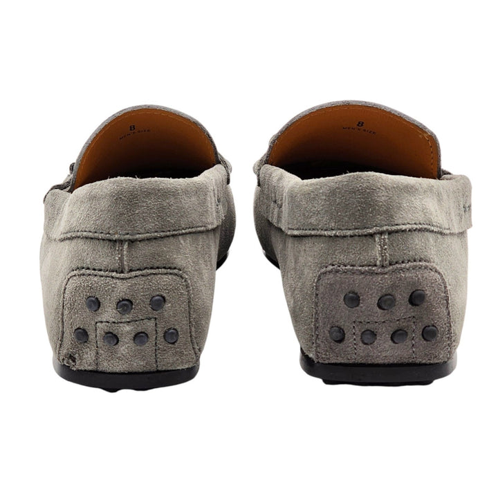 Tod’s City Gommino Driving Men's Suede Loafers Gray UK 8 US 9.5