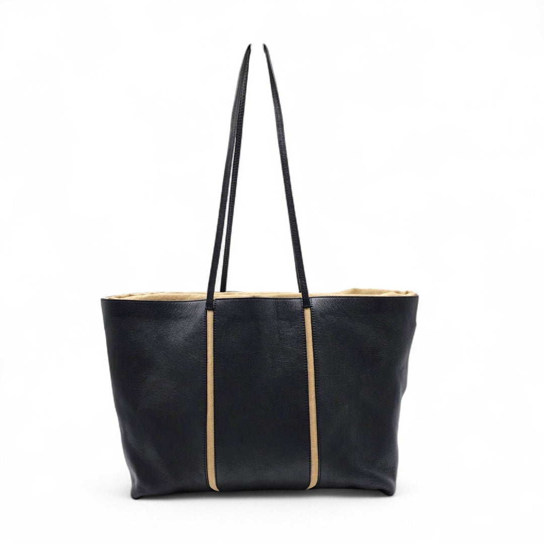 Maison Margiela Four Stitches Leather Large Tote Bag in Black