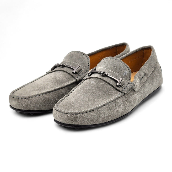 Tod’s City Gommino Driving Men's Suede Loafers Gray UK 8 US 9.5