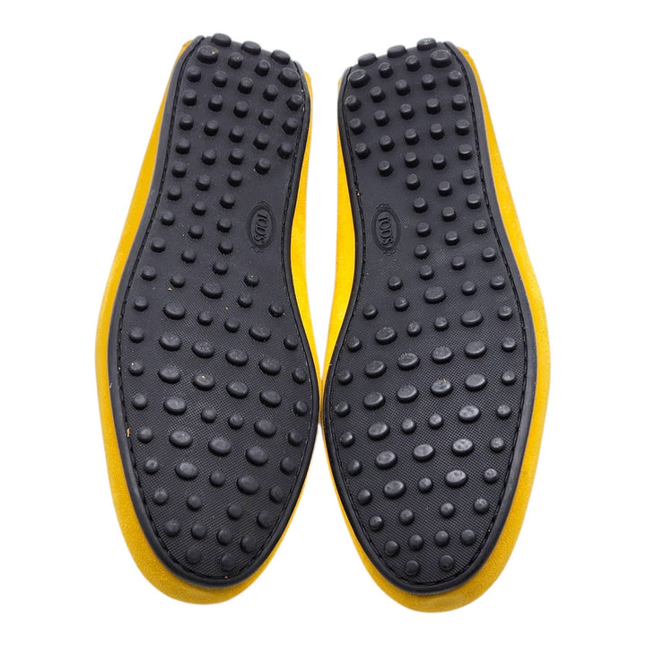 Tod's City Gommino Driving Men's Suede Loafers Yellow UK 11 US 12.5