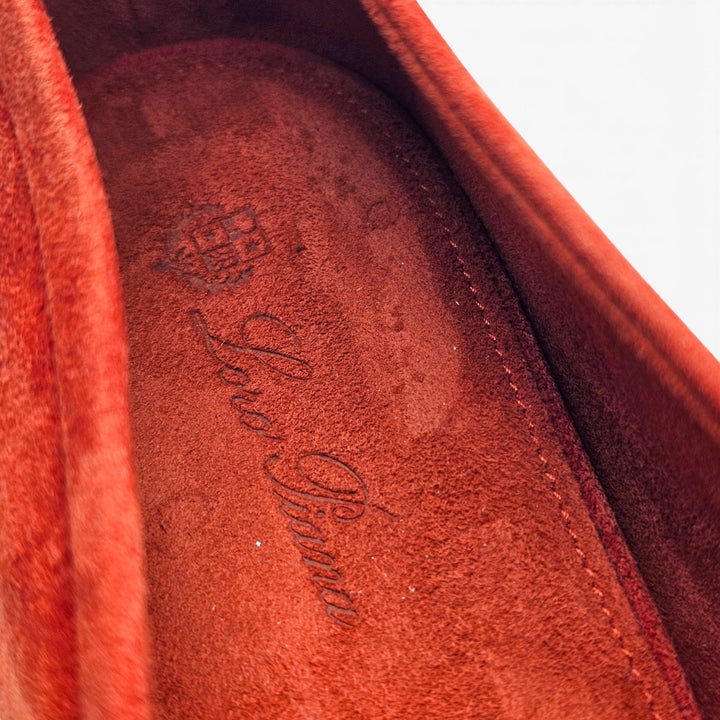 Loro Piana Primula Suede Tart Red Ballet Flats EU 37 US 7 Women - NWOB $1185