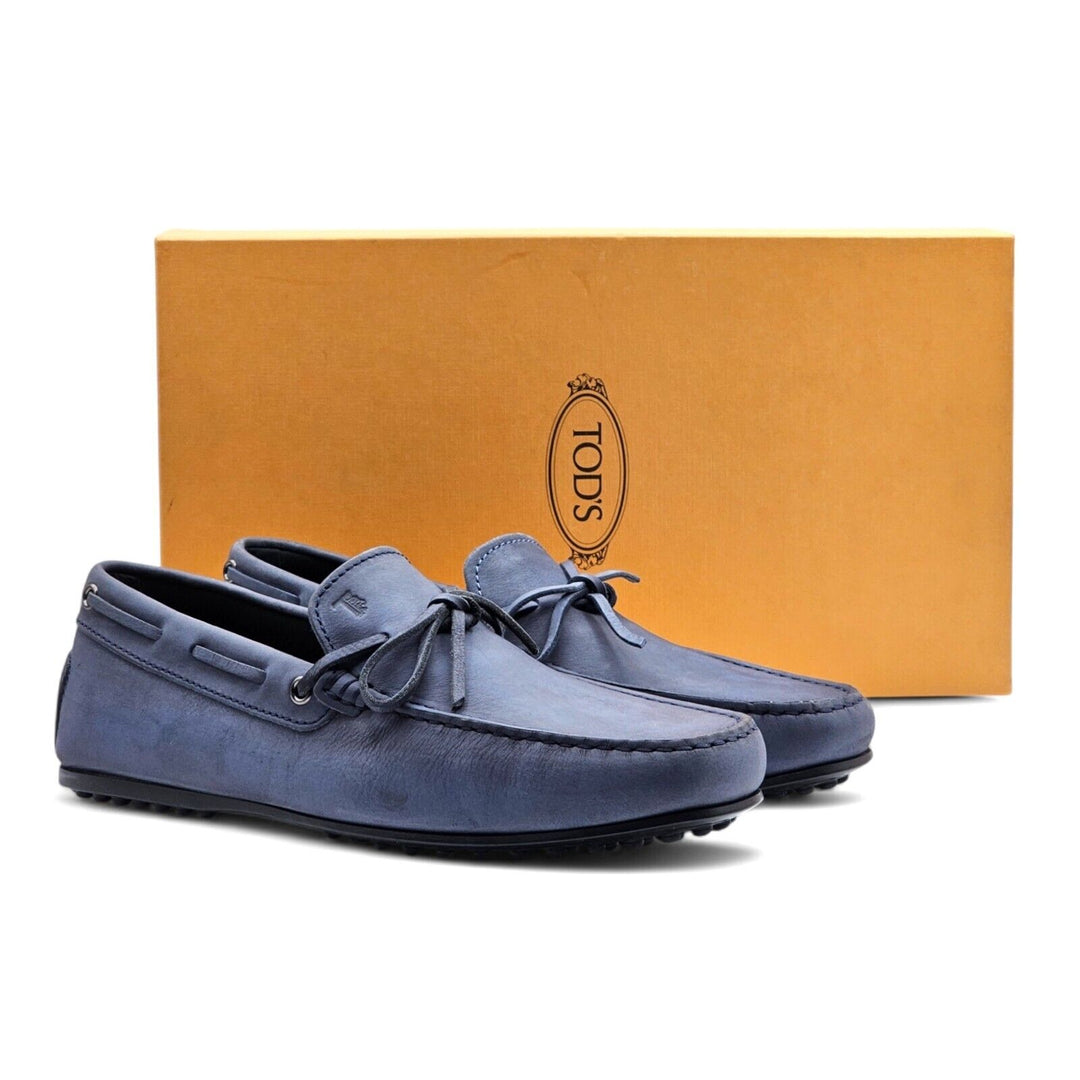 Tod's Driving Shoes City Gommino Leather Loafers Gray US 8 UK 7