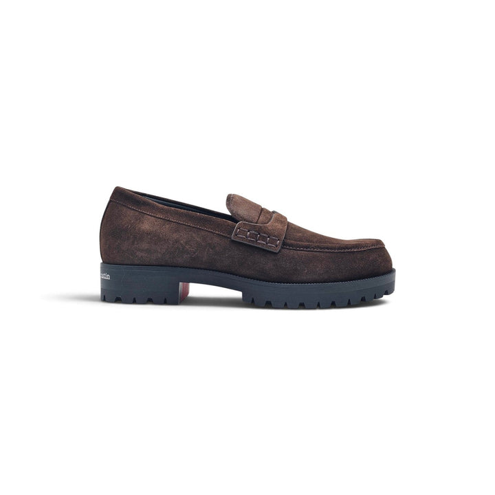 Christian Louboutin Caravin Suede Lug Sole Loafers Brown EU 41 US 8 NWOB - $1250