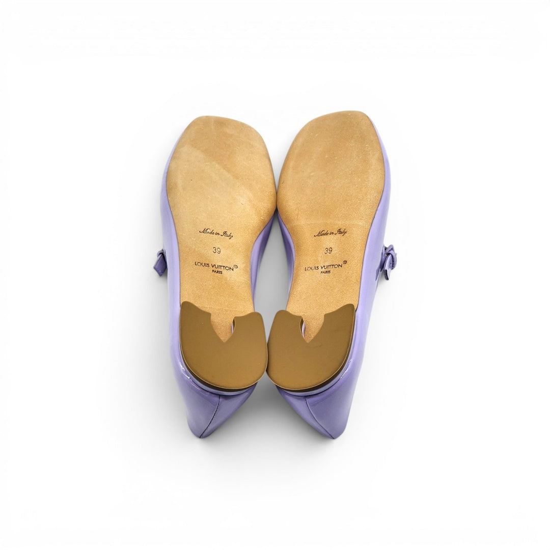 Louis Vuitton Swing Flat Mary Jane Ballerina Lilac Leather Flats EU 39 US 9 NWB