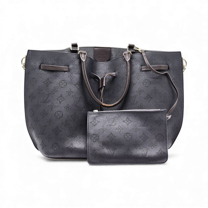 Louis Vuitton Girolata Mahina Leather Shoulder Bag Black with Pouch - Preowned