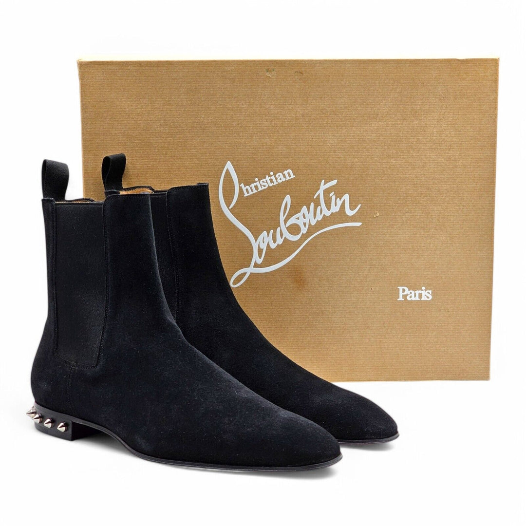 Christian Louboutin So Roadie Flat Suede Boots Black EU 40.5 US 7.5