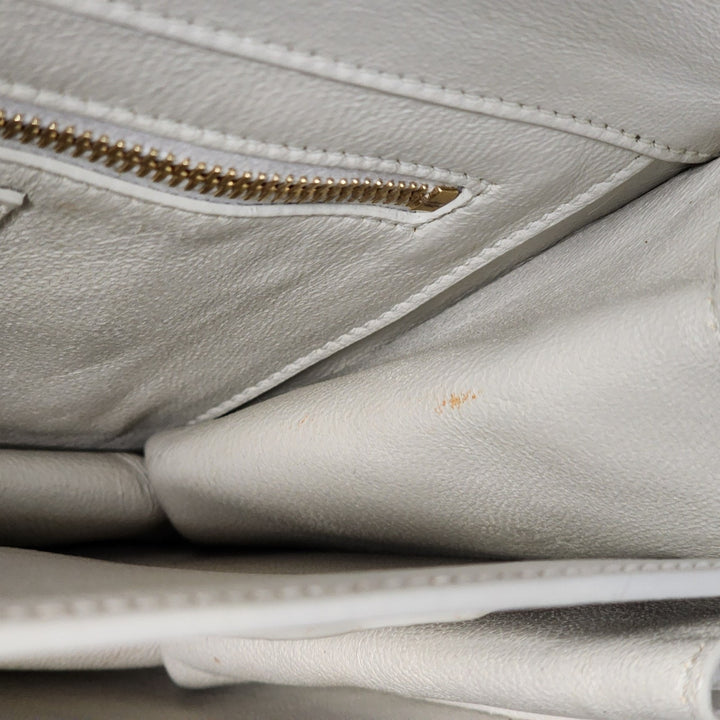 Saint Laurent Crossbody Shoulder Bag Satchel Cream Leather 532561 – Preowned