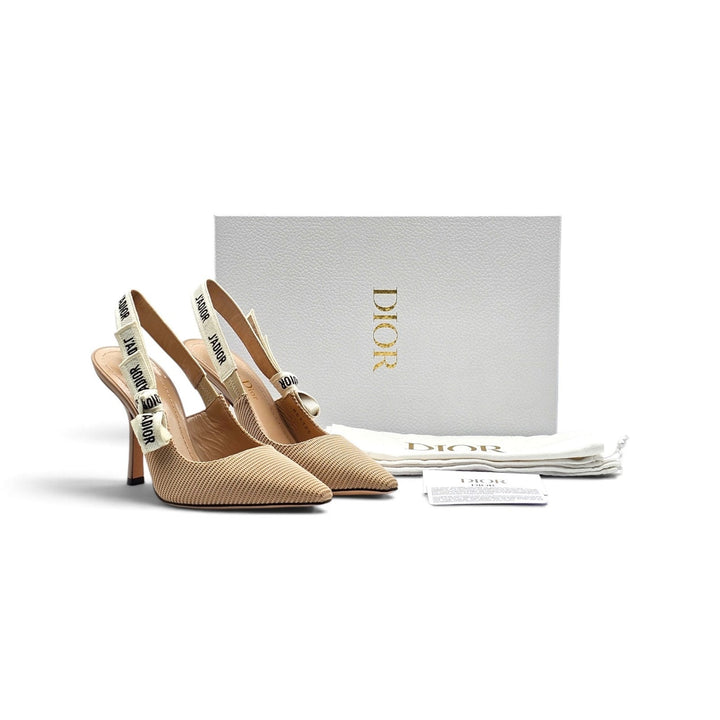 Christian Dior J'Adior Slingback Pumps in Nude Technical Fabric