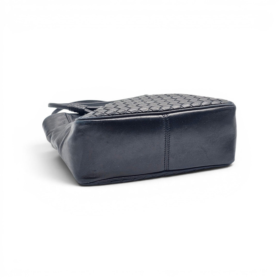 Bottega Veneta Small Tote Bag Black Nappa Leather Intrecciato Parachute Woven