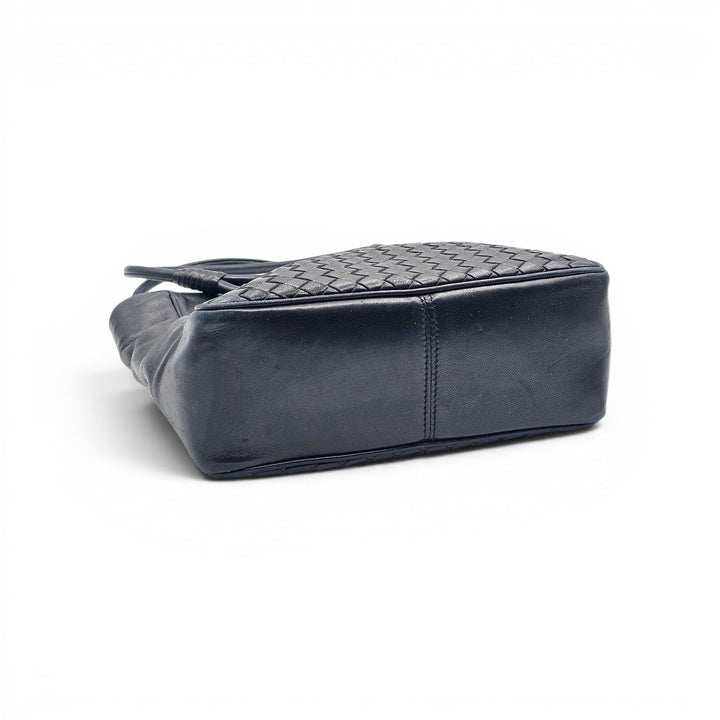 Bottega Veneta Small Tote Bag Black Nappa Leather Intrecciato Parachute Woven