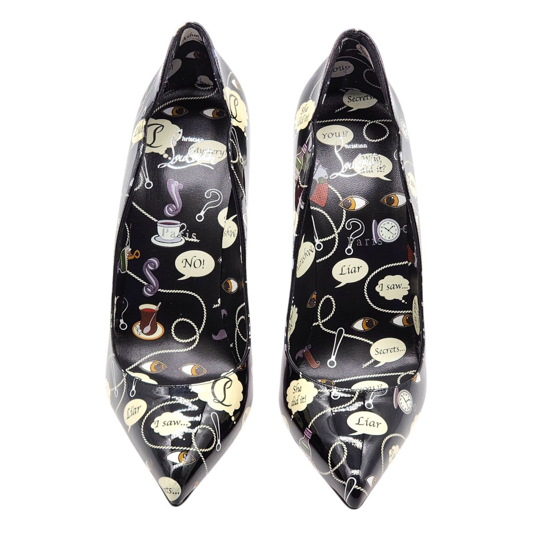 Christian Louboutin Hot Chick Leather Pumps Comicbook Black EU 41 US 10.5