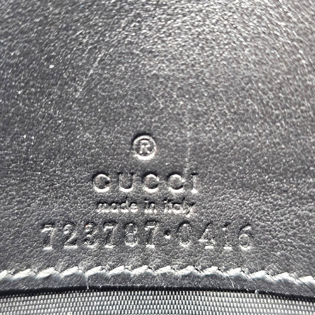 Gucci GG Marmont Leather Wallet on Chain WOC Shoulder Bag in Black