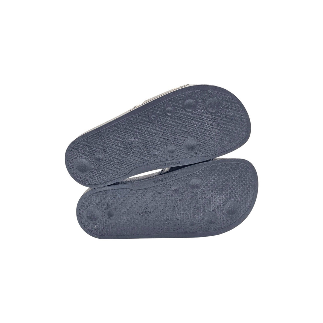 Dolce & Gabbana Logo Men's Rubber Slide Sandals Black White EU 39 US 9 - NWOB
