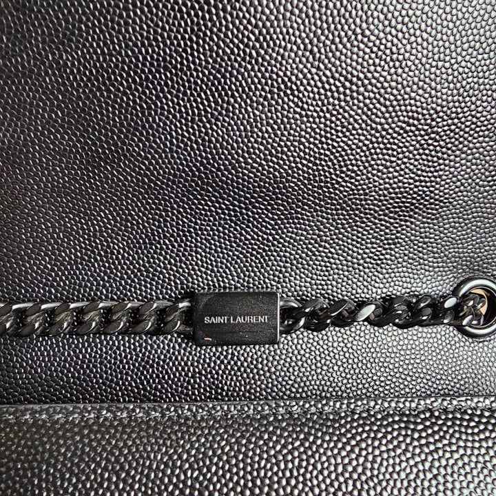 Saint Laurent Small Kate Grain de Poudre Pebbled Leather Shoulder Bag Black