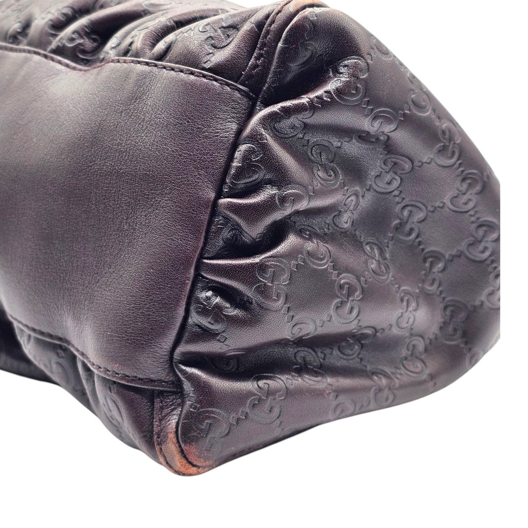Gucci Abbey D-Ring Guccissima Leather Brown Hobo Shoulder Bag 189833 - Preowned