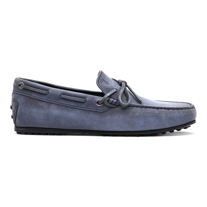 Tod's Driving Shoes City Gommino Leather Loafers Gray US 8 UK 7