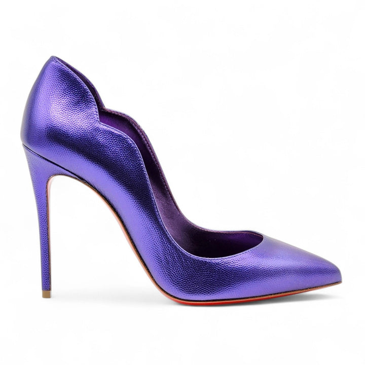 Christian Louboutin Hot Chick Leather Pumps 100mm Purple EU 37.5 US 7 - NIB $895