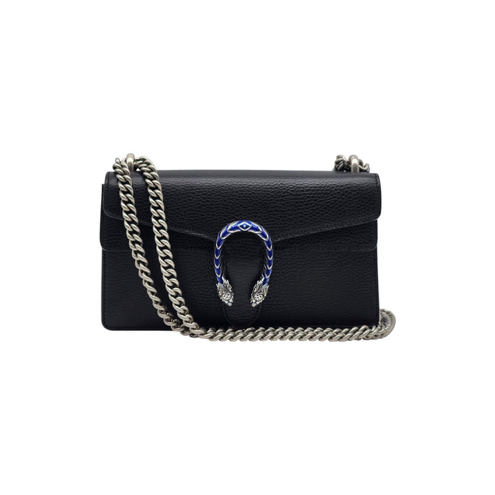 Gucci Small Dionysus Shoulder Bag Pebbled Calfskin Leather Black - New