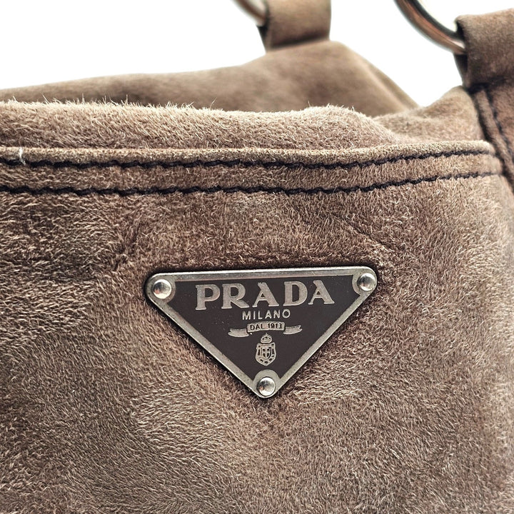 Prada Vintage Scamosciato Suede Shoulder Bag BR2630 in Tan Brown
